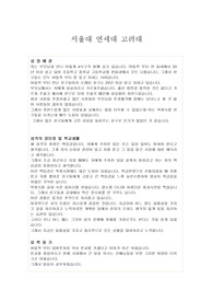 서울대 연세대 고려대 최신 입학 자기소개서 샘플