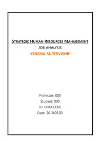 직무분석 시네마슈퍼바이저 (영문) JOB ANALYSIS
