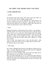 내가 실천한 수지침 생활사례 6가지와 수지침 혈자리도가 포함되어 있습니다.