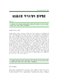[NS홈쇼핑자기소개서] NS홈쇼핑 자기소개서 예문 -농수산홈쇼핑 합격 자기소개서(NS농수산홈쇼핑합격자소서) -NS농수산홈쇼핑 신입 입사지원서(농수산홈쇼핑자소서) -NS홈쇼핑 자기소개서