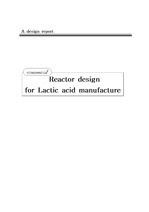 반응기 설계(Reactor design for Lactic acid manufacture)