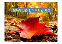 단독투자와 합작투자의 사례