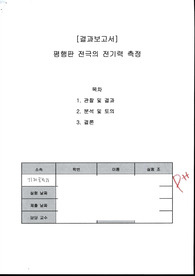 물리 실험 평행판전극의 전기력 측정 [결과]