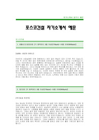 [포스코건설자기소개서] 포스코건설 자기소개서 예문 -포스코건설합격자기소개서(포스코건설합격자소서) -포스코그룹 포스코건설 공채 입사지원서(신입 자기소개서)