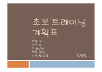 초보 트레이닝 계획표