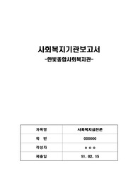 사회복지기관보고서