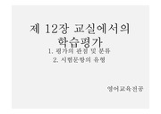 [교육심리]교실에서의 학습평가