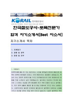 한국철도공사 합격 자소서 (2013)