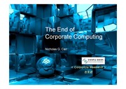 MIS부문 구루인  니콜라스 카(Nicholas G.Carr)의 The End of Corporating Computing 요약정리 PPT