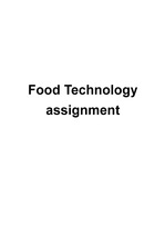 Food Technology assignment