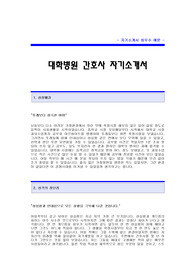 [대학병원간호사자기소개서] 대학병원 간호사 합격 자기소개서 예문 대학병원 합격 간호사 자소서 샘플 대학병원 신입 간호사 자소서 양식(대학병원 간호사 자기소개서)