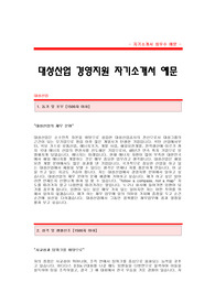 대성산업 자기소개서)대성산업 경영지원 합격 자기소개서 예문 대성산업 경영지원분야 합격자 자소서 샘플 대성산업 합격자 자기소개서 양식
