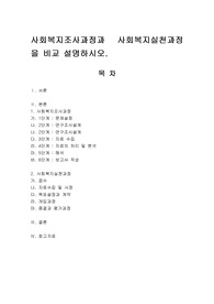 사회복지조사과정과 사회복지실천과정을 비교 설명하시오.