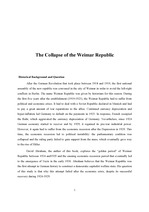 The collapse of Weimar republic