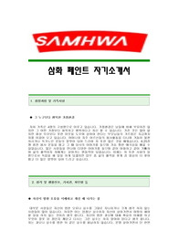 [삼화페인트자기소개서+면접기출문제][삼화페인트 국내영업 자기소개서 합격예문][삼화페인트자소서][삼화페인트공채자기소개서][삼화페인트채용자소서항목]