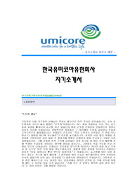 [한국유미코아유한회사자기소개서] 한국유미코아유한회사 합격자 자기소개서예문 한국유미코아유한회사합격자소서 한국유미코아공채입사지원선견본(신입)