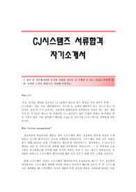 CJ시스템즈 서류합격 자기소개서 CJ시스템즈합격자소서 CJ시스템즈공채입사지원서 CJ시스템즈채용자기소개서자소서 CJ시스템자소서족보