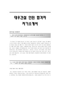 대우건설 인턴 합격자 자기소개서 대우건설(인턴)합격자소서 대우건설(인턴채용)자기소개서자소서 대우건설인턴자기소개서족보 대우건설자소서양식