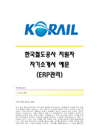 한국철도공사자기소개서] 한국철도공사(코레일) 합격자 자기소개서예문 한국철도공사(KORAIL)합격자소서샘플 코레일(ERP관리)공채입사지원서 한국철도공사코레일채용자기소개서자소서