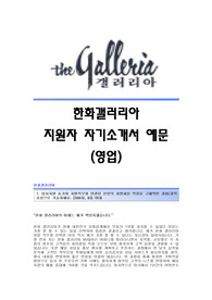[한화갤러리아자기소개서] 한화갤러리아 합격자 자기소개서예문 한화갤러리아합격자소서 한화갤러리아(영업직)공채입사지원서 한화개럴리아(영업)채용자기소개서자소서