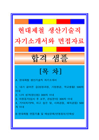 현대제철 (생산기술직/생산직/생산관리) 자기소개서 합격샘플 + 면접후기/지원동기/합격스펙