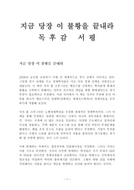 지금 당장 이 불황을 끝내라 독후감 감상문 서평 폴 크루그먼!!!!