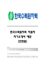 한국수력원자력자소서