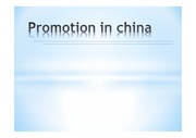 Promotion in china