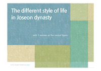 Different life style in joseon dynasty
