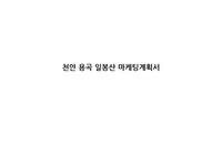 천안용곡일봉산마케팅계획서