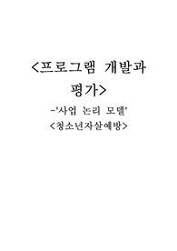 프로그램 논리모델-청소년 자살예방 프로그램 논리모델(사회복지 프로그램 논리모델,사업논리모델)
