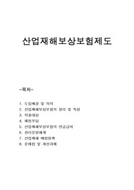 산업재해보상보험(산재보험) 원리와 특성,문제 및 개선과제