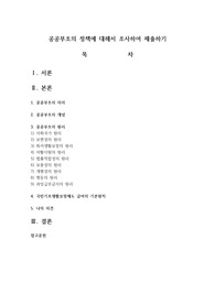 공공부조의 정책에 대해서 조사하여 제출하기