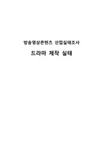 방송영상콘텐츠 산업실태조사 드라마 제작 실태