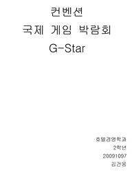 지스타2013 국제게임박람회 개인과제제출보고서PPT
