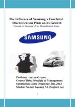 삼성 비관련 다각화( The influence of Samsung's Unrelated Diversification Plan on its Growth )