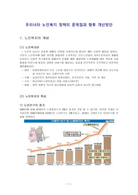 우리나라 노인복지 정책의 문제점과 향후 개선방안