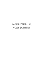 Measuerment of water potential