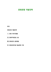 문화관광 개발전략