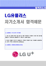 (LG유플러스 합격자소서) LG유플러스 영업직/마케팅 자기소개서 + 면접족보