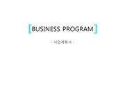BUSINESS  PROGRAM 사업계획서