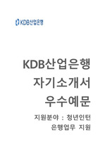 KDB산업은행 청년인턴(은행업무지원) 자기소개서 합격예문 [KDB산업은행자소서 + 면접기출문제]