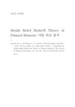 Health Belief Model과 Theory of Planned Behavior 이론 비교 분석