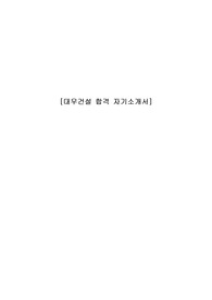 [합격] 대우건설 자기소개서