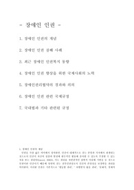 장애인인권(개념,사례,동향,국제사회노력,관련법규등등)