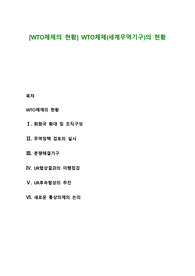 [WTO체제의 현황] WTO체제(세계무역기구)의 현황