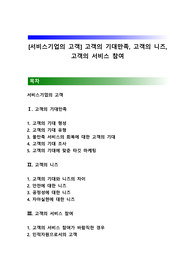 [서비스기업의 고객] 고객의 기대만족, 고객의 니즈, 고객의 서비스 참여