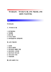 적시생산(JIT) - 적시생산시스템, JIT의 적용과정, JIT와 MRP의 비교(차이점)