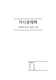 거시경제학 가계부채 증가의 원인과 대책