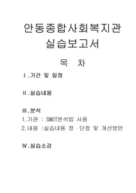 [사회복지현장실습]안동종합사회복지관 실습보고서, 경북안동종합사회복지관